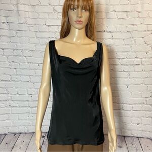 Iceberg Black Cowl Neck Viscose Sleeveless Tank Top Made In Italy Size L